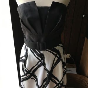 White House Black Market Strapless 100% Silk Dress